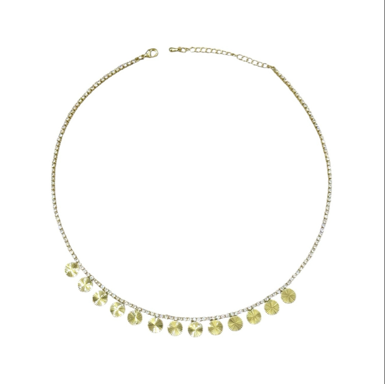 Gold Su Yolu Pullu Kolye
