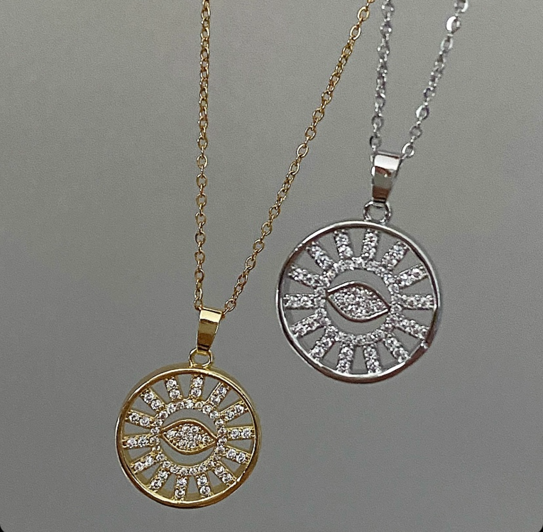 Silver Zirkon Göz Kolye