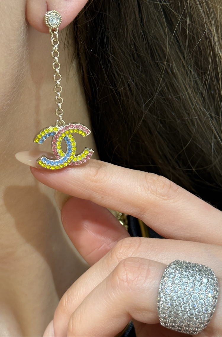 CC Colorful Dangle İthal Küpe