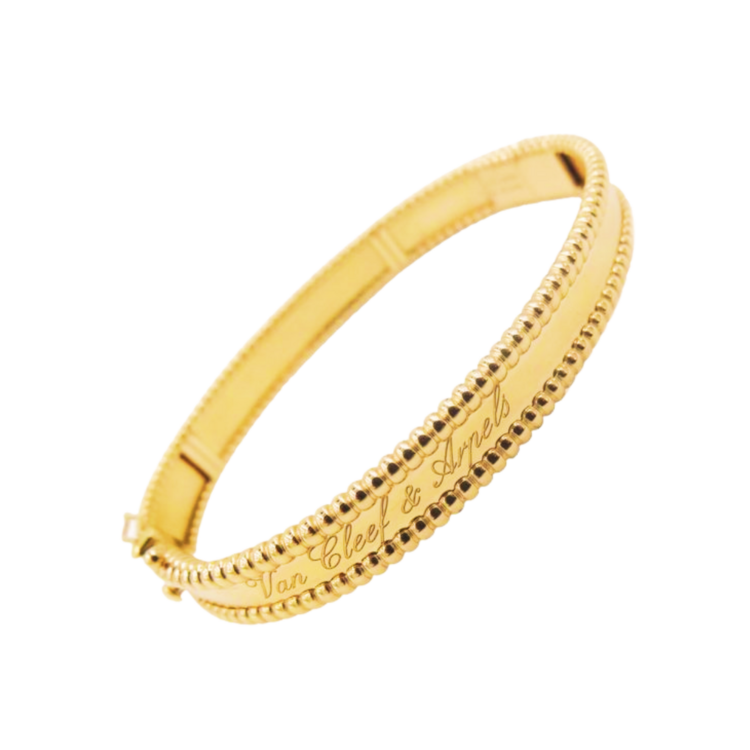 İthal Çift Taraflı Van Cleef Arples Yazılı Kelepçe Bileklik