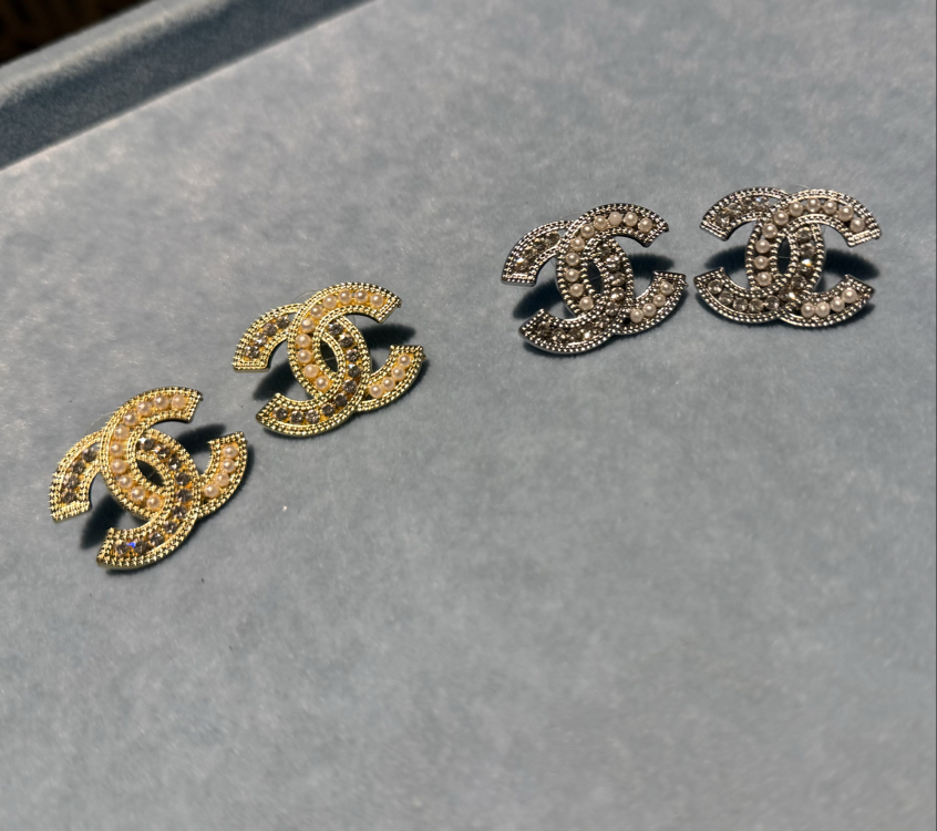 CC İnci Zirkon Detay Gold Küpe 