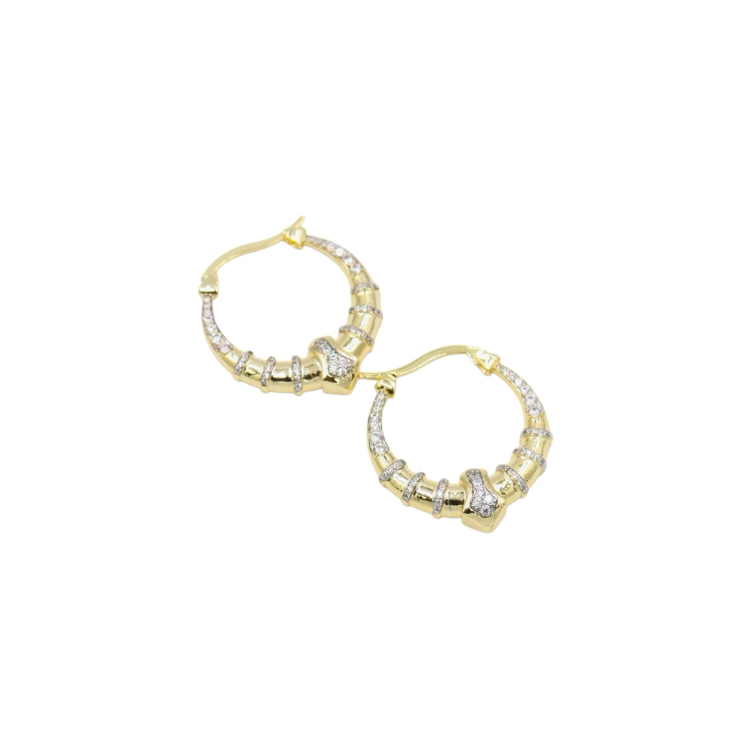 Vintage White Gold Hoop Küpe 