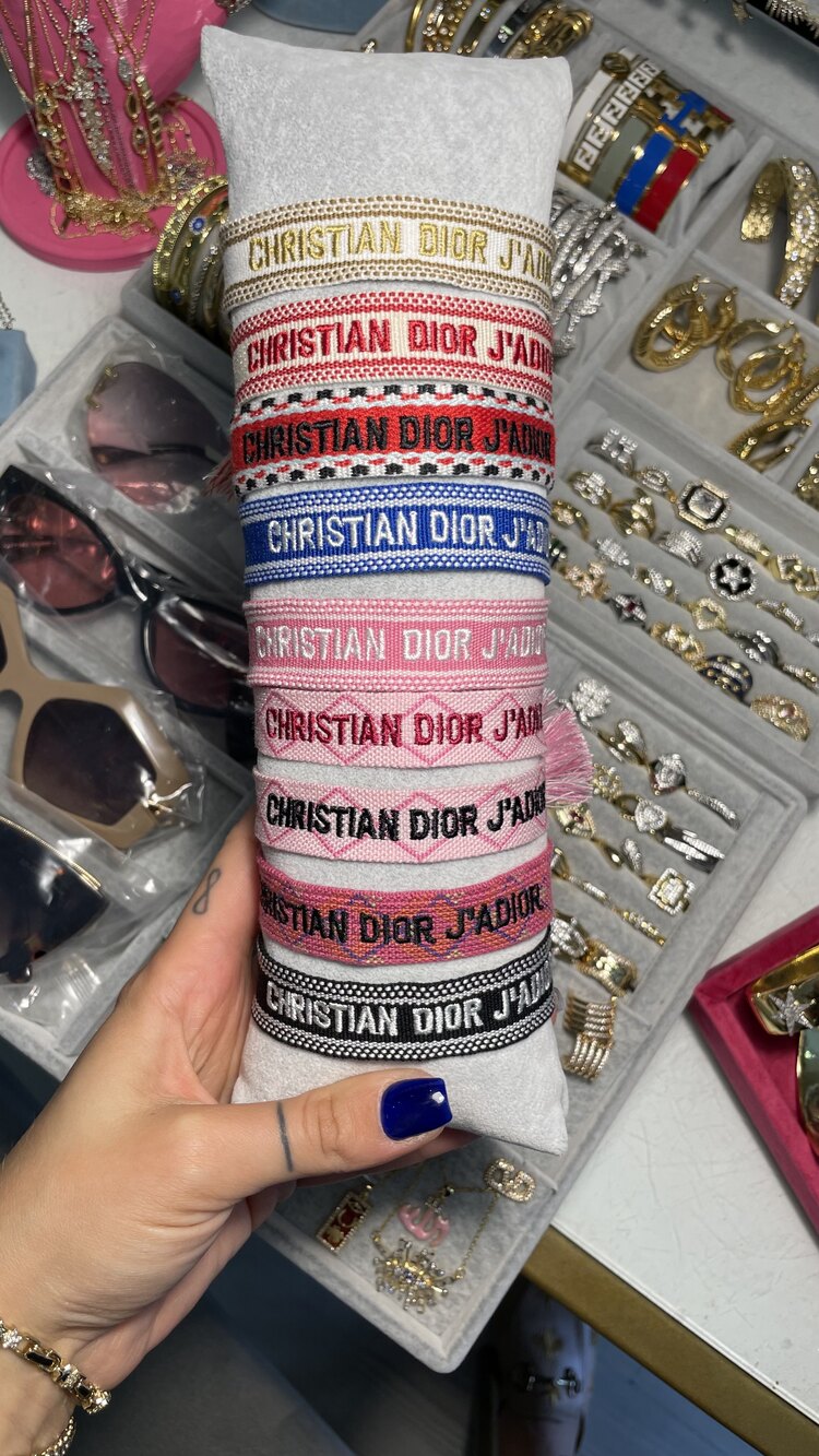 Siyah Dior İp Bileklik