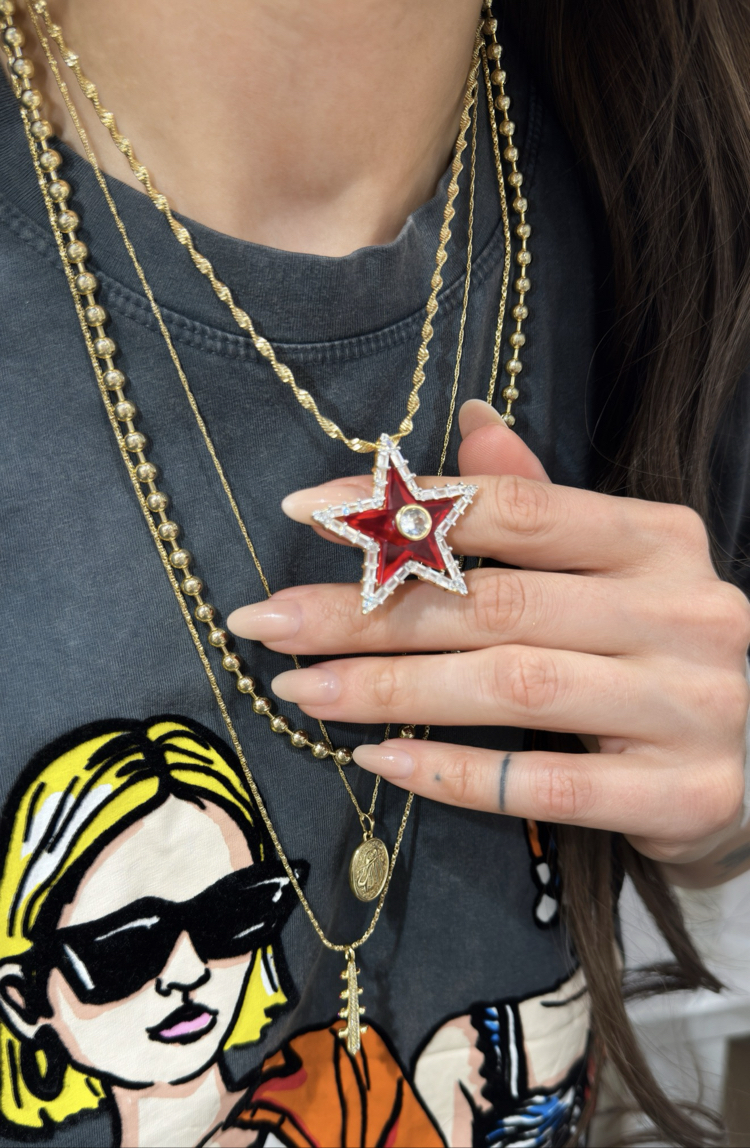 Red Star 14K Singapur Zincir Kolye