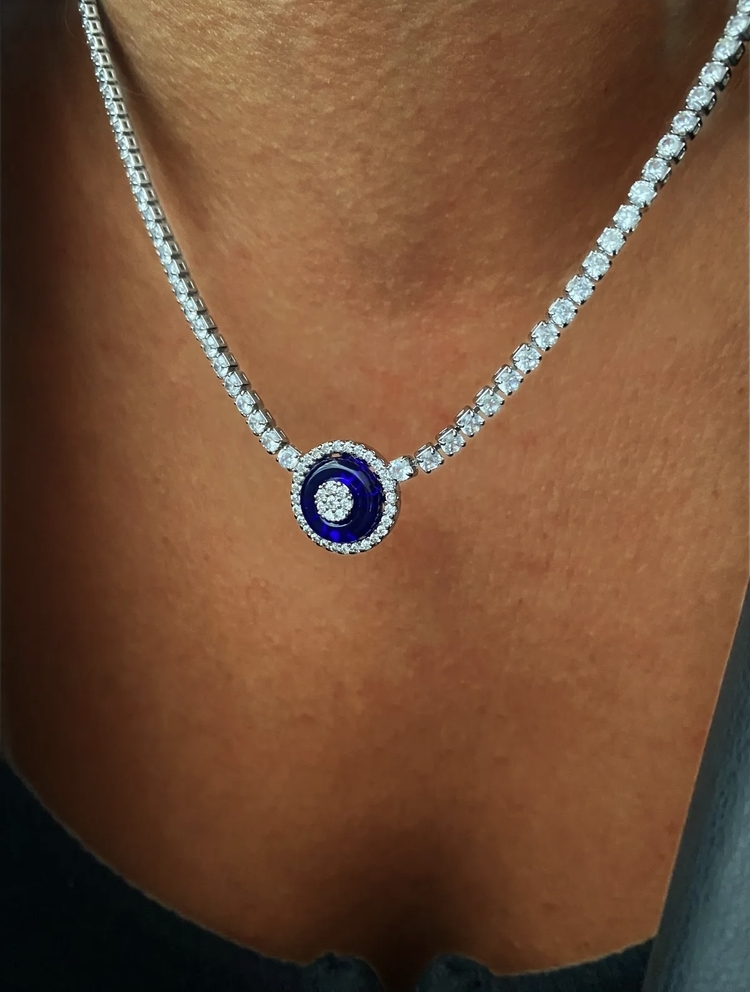 Tek Nazar Silver Su Yolu Kolye