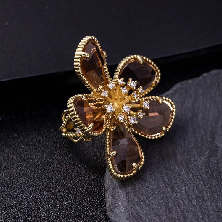 Tasarım Flower Crystal Yüzük