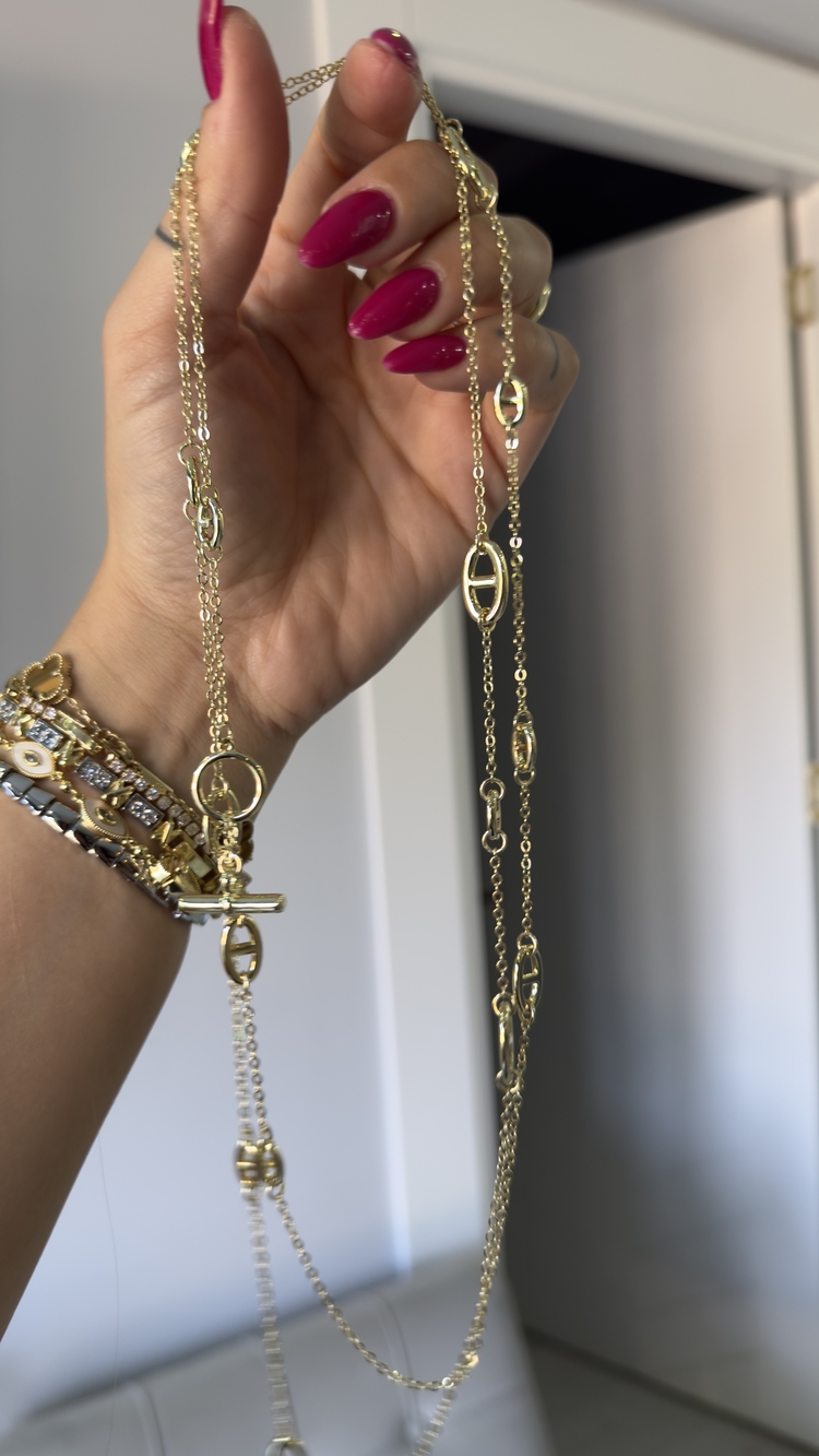 Hermes Model 90cm Gold Kolye 