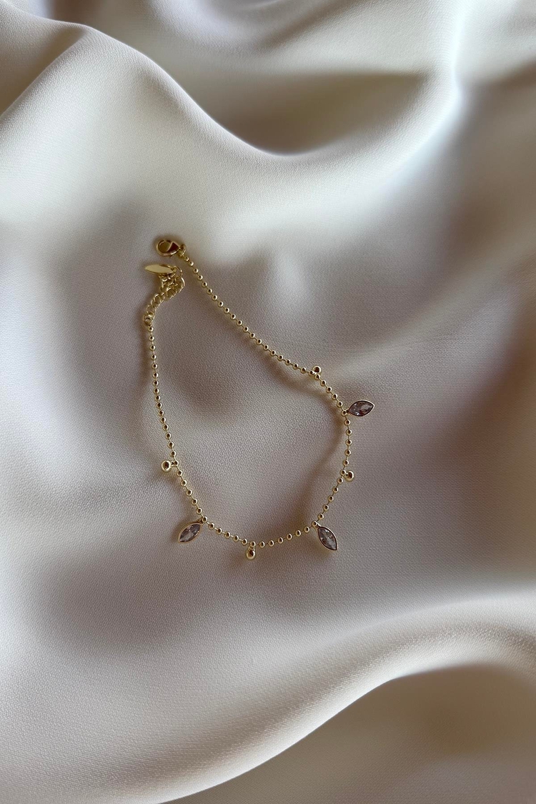14K Zirkon Sallantılı Halhal