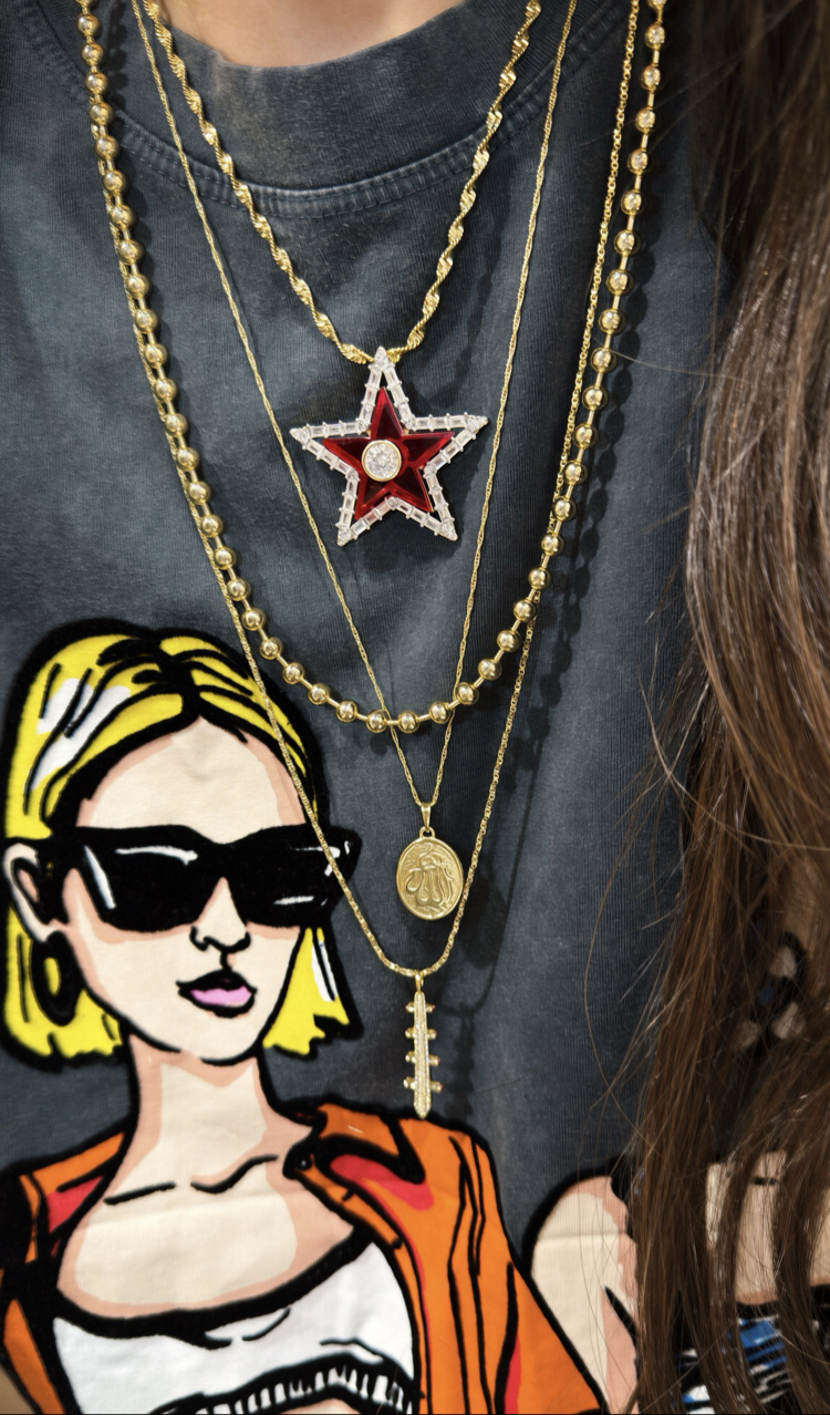 Red Star 14K Singapur Zincir Kolye