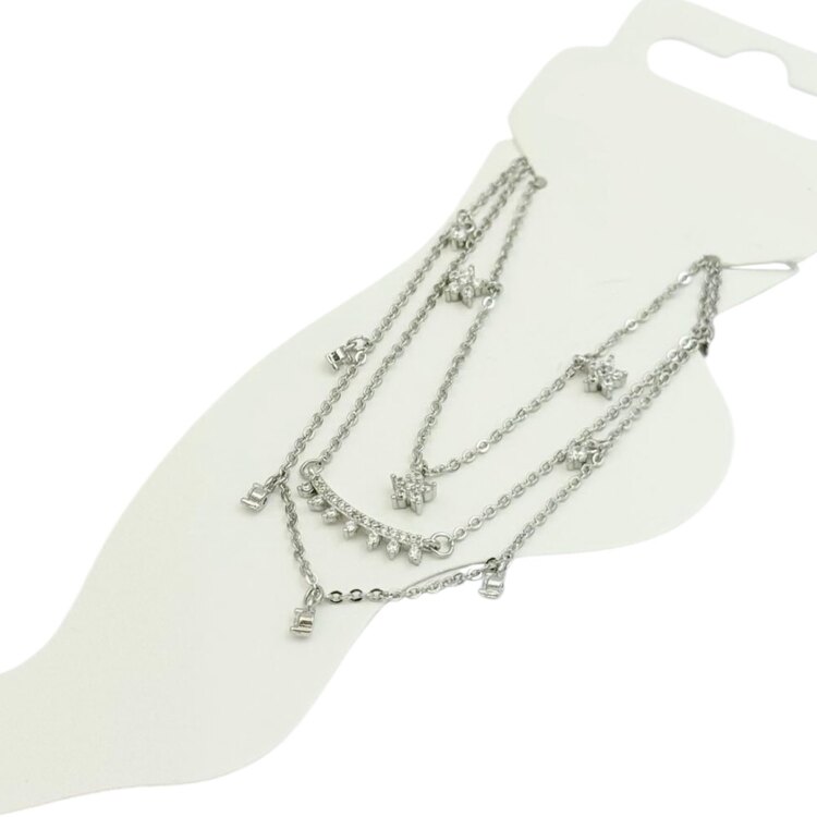 Çoklu Görünüm Zirkon Taşlı Silver Halhal