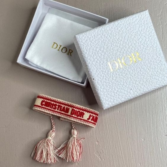 Kırmızı Dior İp Bileklik