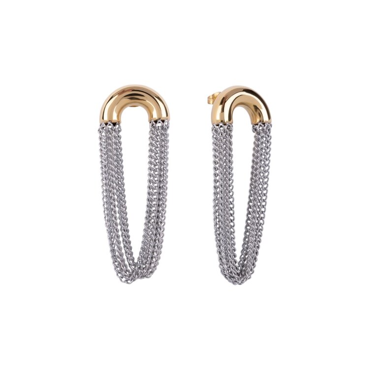 Gold-Silver Sallantılı Küpe 