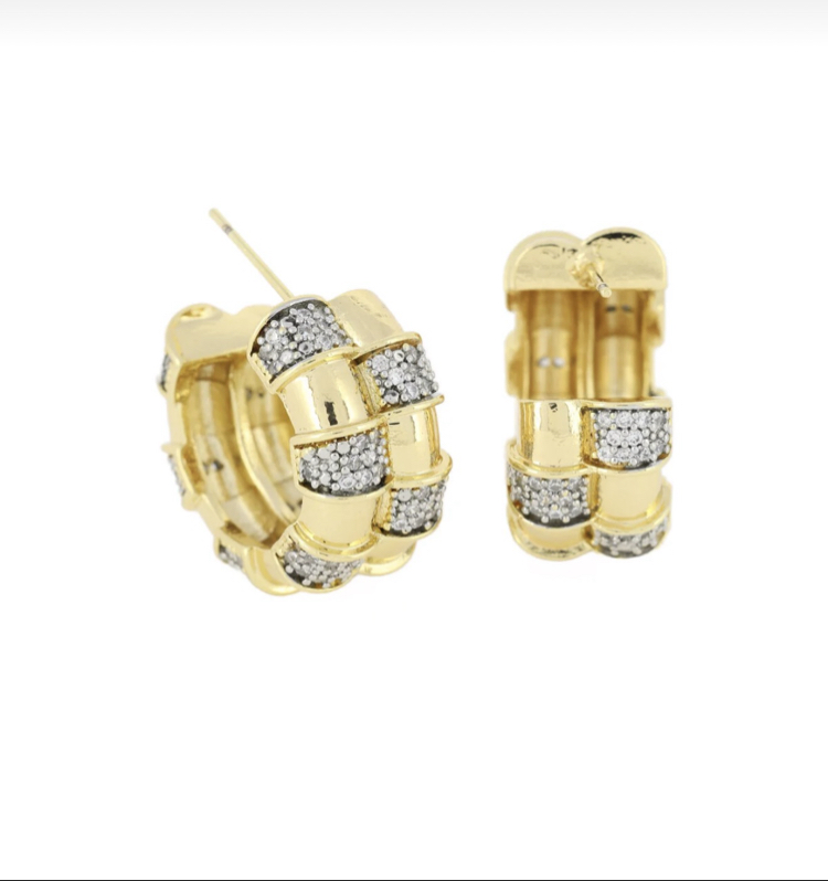 Mers Design Zirkon Gold Halka Küpe