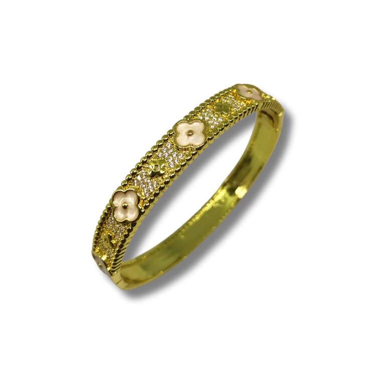 İthal Çift Taraflı Van Cleef Arples Yazılı Kelepçe Bileklik