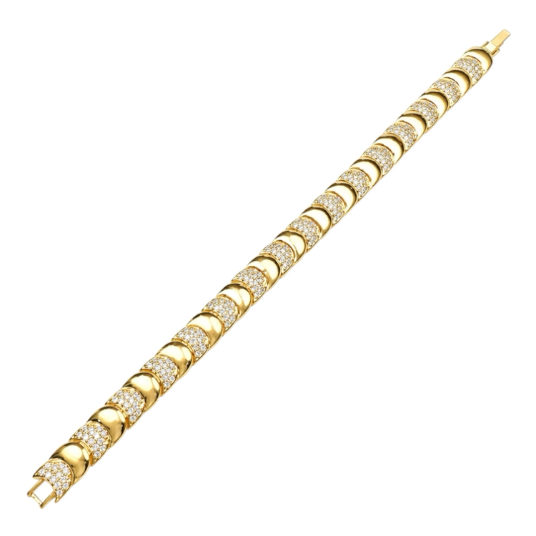 Luxury Taş Detaylı 14K Bileklik 