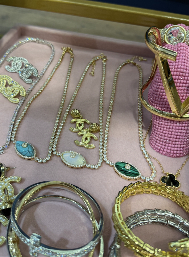 Yeşil Cam Göz Gold Choker