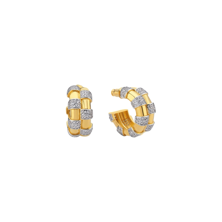 Mers Design Zirkon Gold Halka Küpe