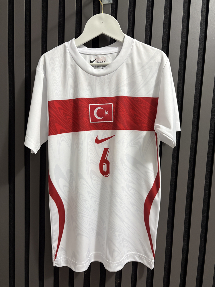 Çocuk- Orkun Kökçü#6- Türkiye Milli Takım Beyaz Çocuk Forma Takımı