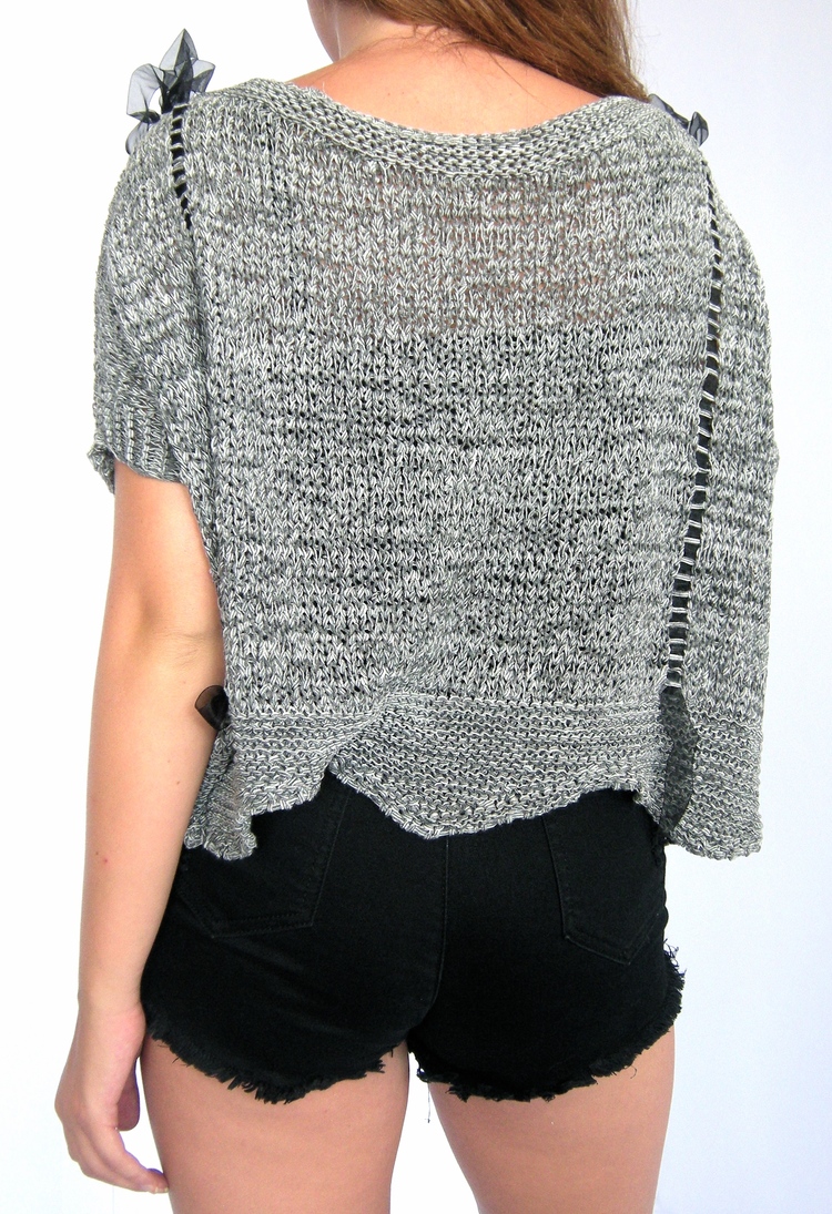 gri  zigzag oversize tunik