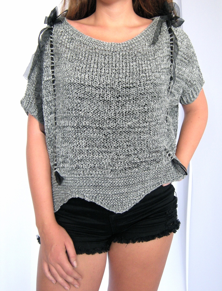 gri  zigzag oversize tunik