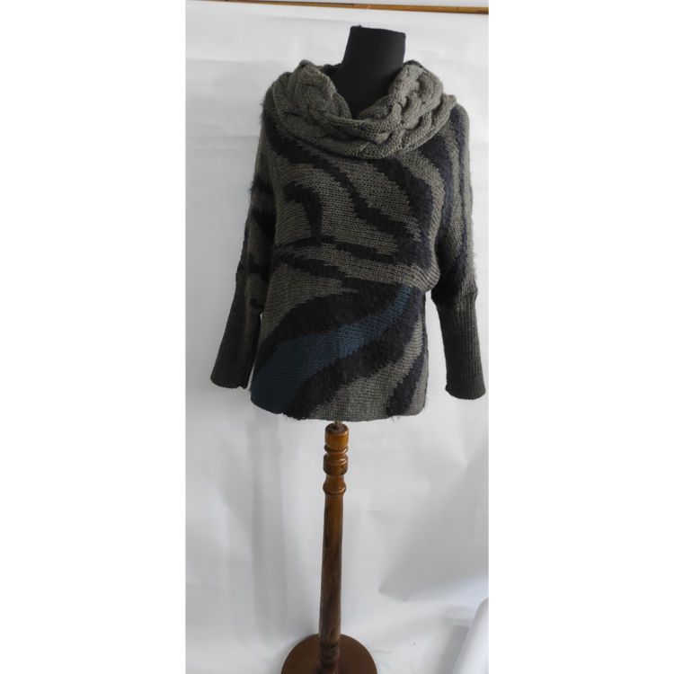 Zebra desen saçlı kazak