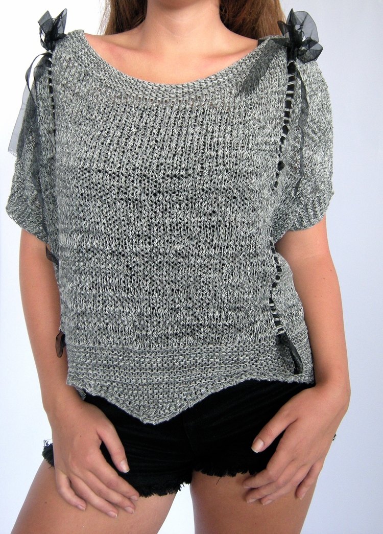 gri  zigzag oversize tunik