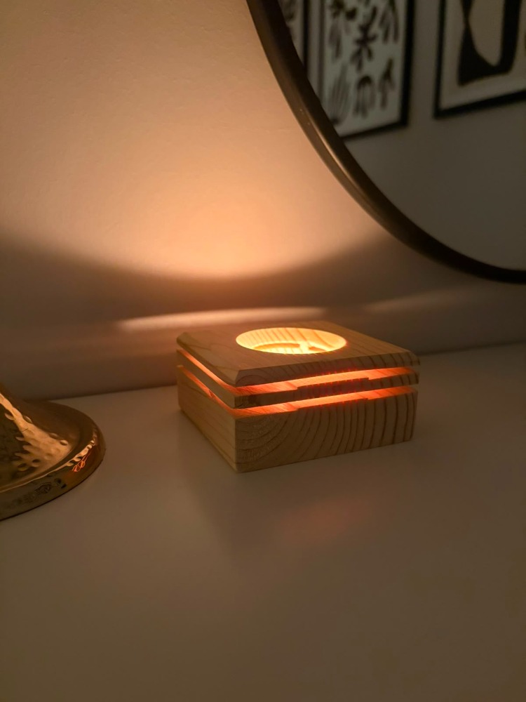 Masif Çam El Yapımı Tealight Mumluk