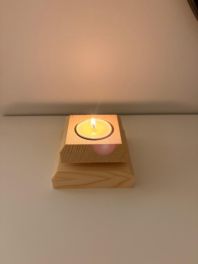 Masif Çam El Yapımı Tealight Mumluk