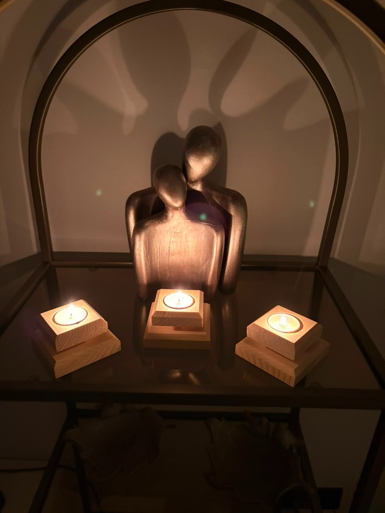 Masif Çam 3'lü Set Tealight Mumluk