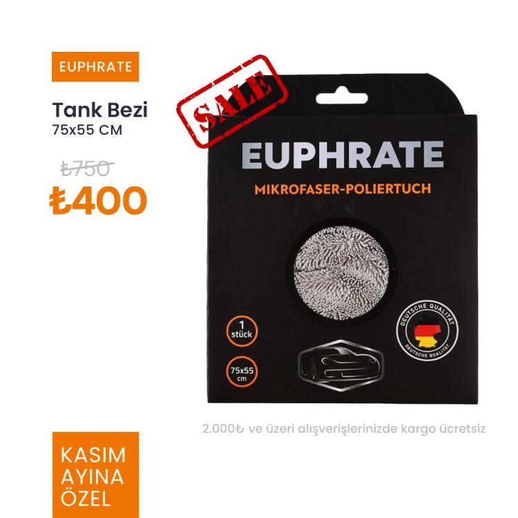 Euphrate Mikrofiber Oto Kurulama Tank Bezi 75x55 CM Alman Üretim