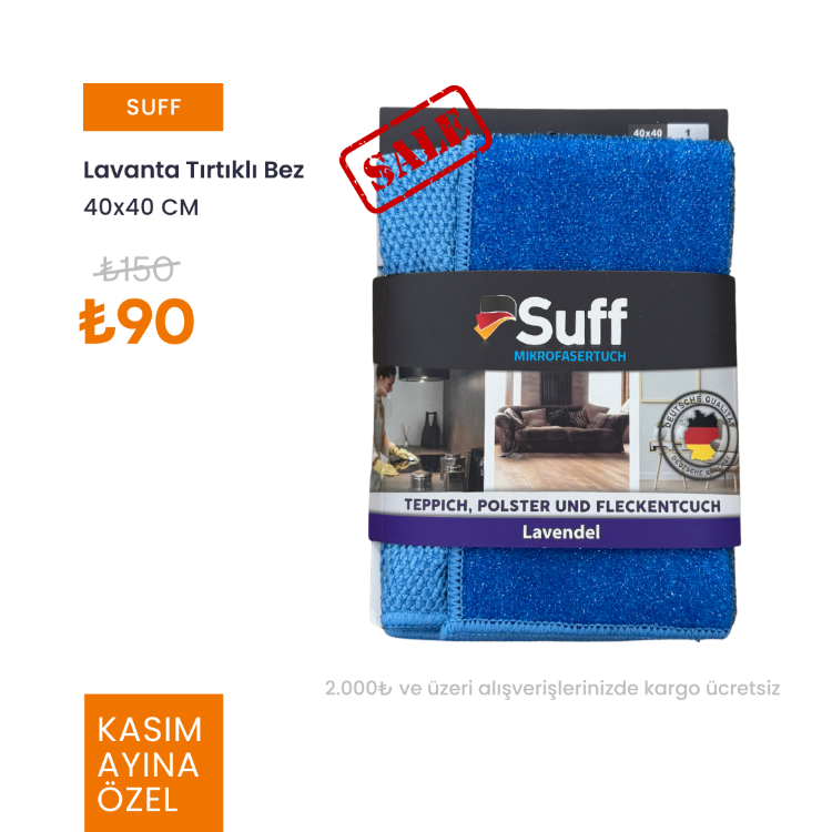SUFF Lavanta Yoğun Tırtıklı - Telli Bez / Halı-koltuk Mikrofiber Bezi / Zor Kir Bezi (40X40CM)