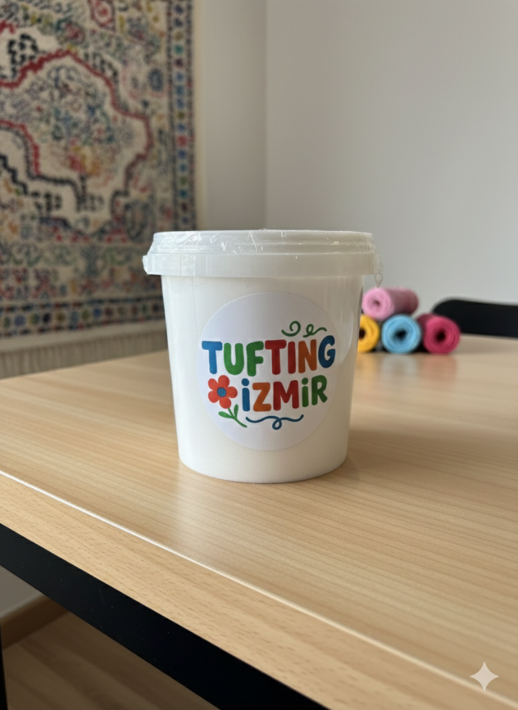 Tufting & Punch Tutkalı – Su Bazlı Şeffaf Halı Yapıştırıcısı (1 KG)