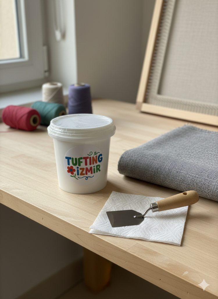 Tufting & Punch Tutkalı – Su Bazlı Şeffaf Halı Yapıştırıcısı (1 KG)
