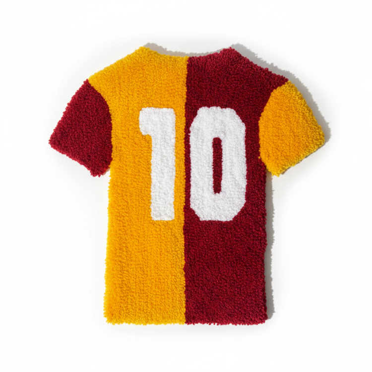 Kişiye Özel Galatasaray Forma Tufting Halı – İsim & Numara Özelleştirilebilir (60 cm)