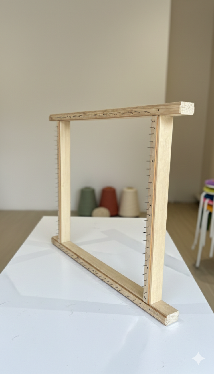 Tufting Kasnağı (50 × 50 cm) – El Yapımı Ahşap Çerçeve