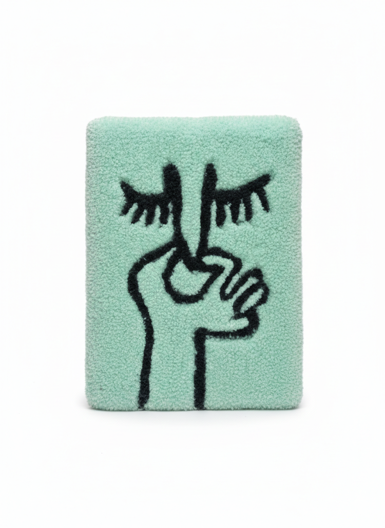 El Yapımı Tufting Banyo Duvar Dekoru – Yüz Figürlü (28×40 cm)
