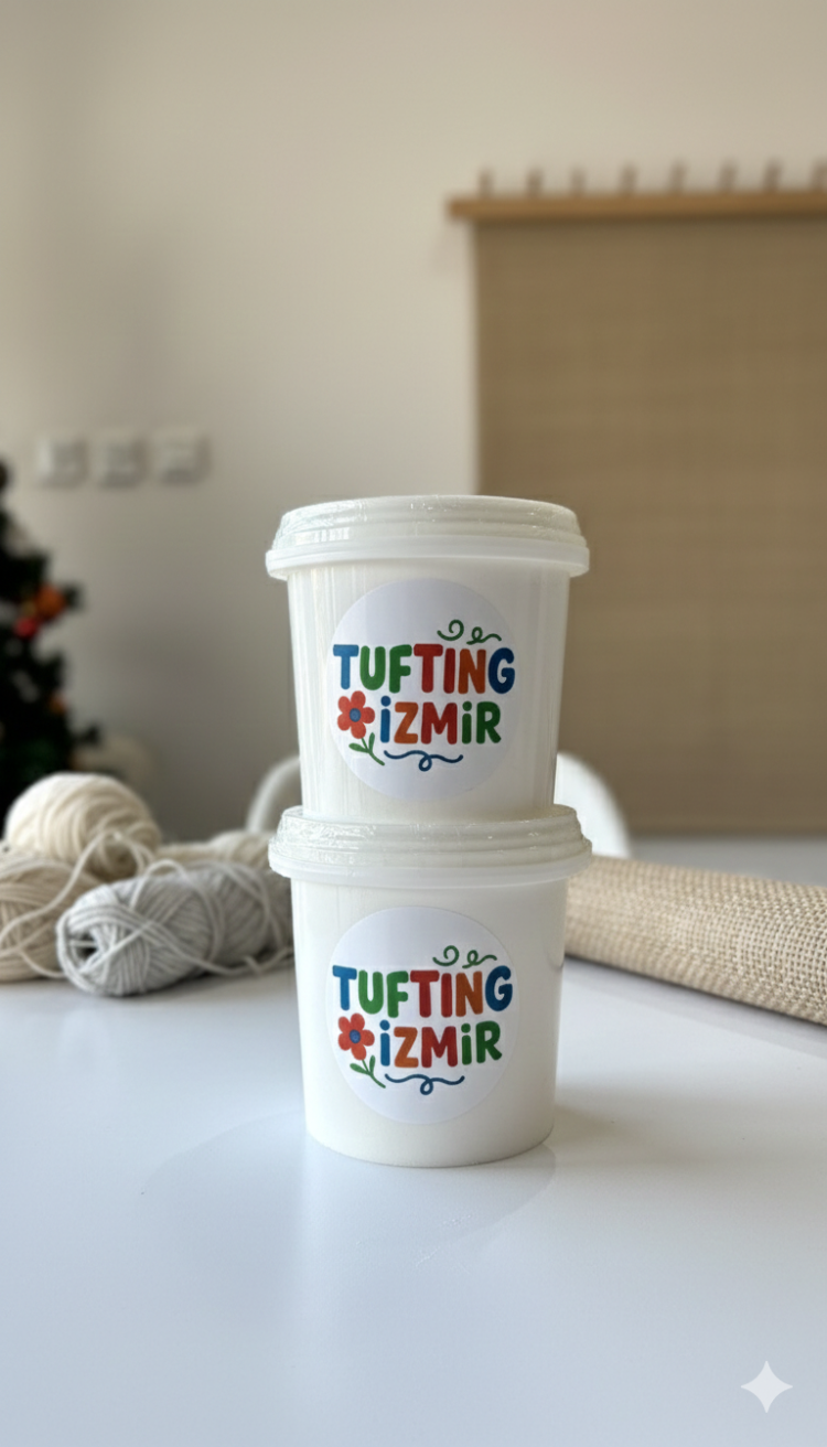 Tufting & Punch Tutkalı – Su Bazlı Şeffaf Halı Yapıştırıcısı (1 KG)