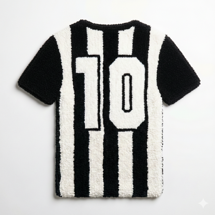 Kişiye Özel Beşiktaş Forma Tufting Halı – İsim & Numara Özelleştirilebilir (60 cm)
