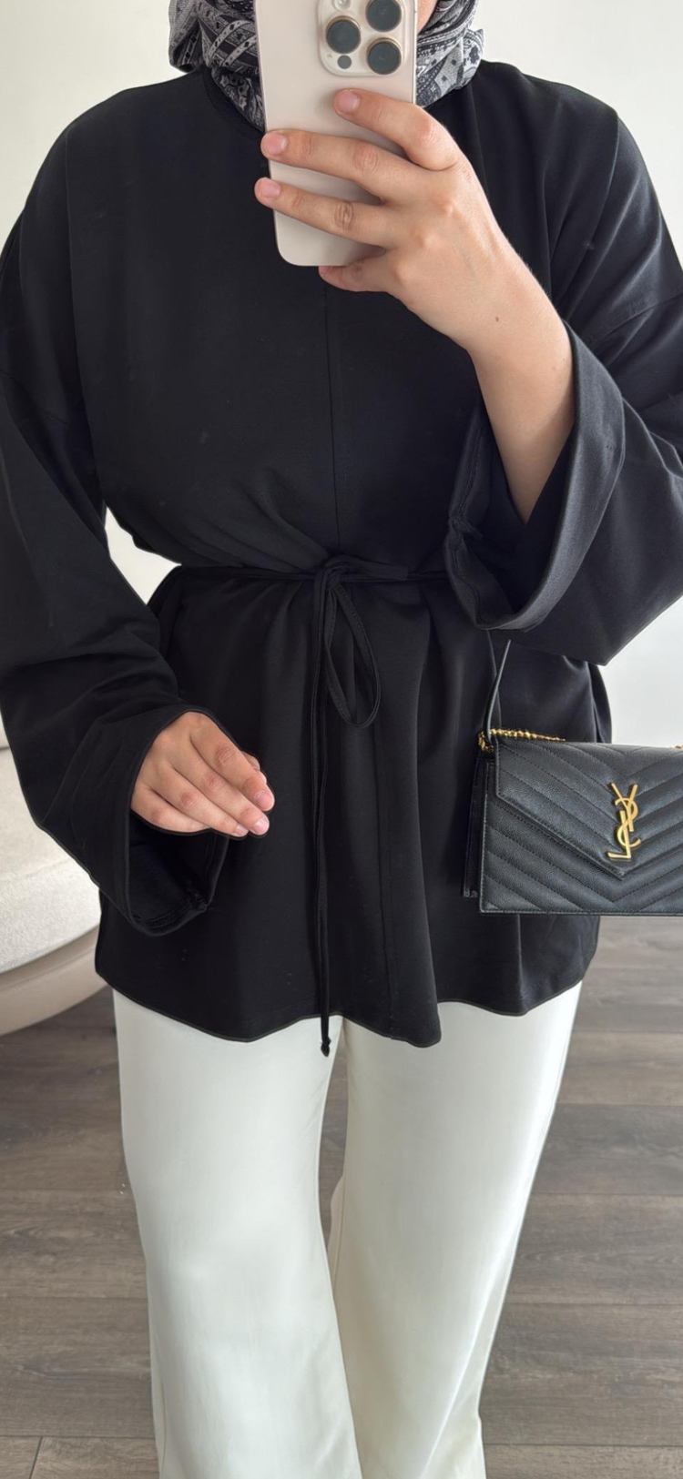 Yandan Yırtmaçlı Sweat Siyah