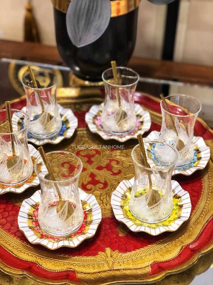 Çay tabağı el boyama