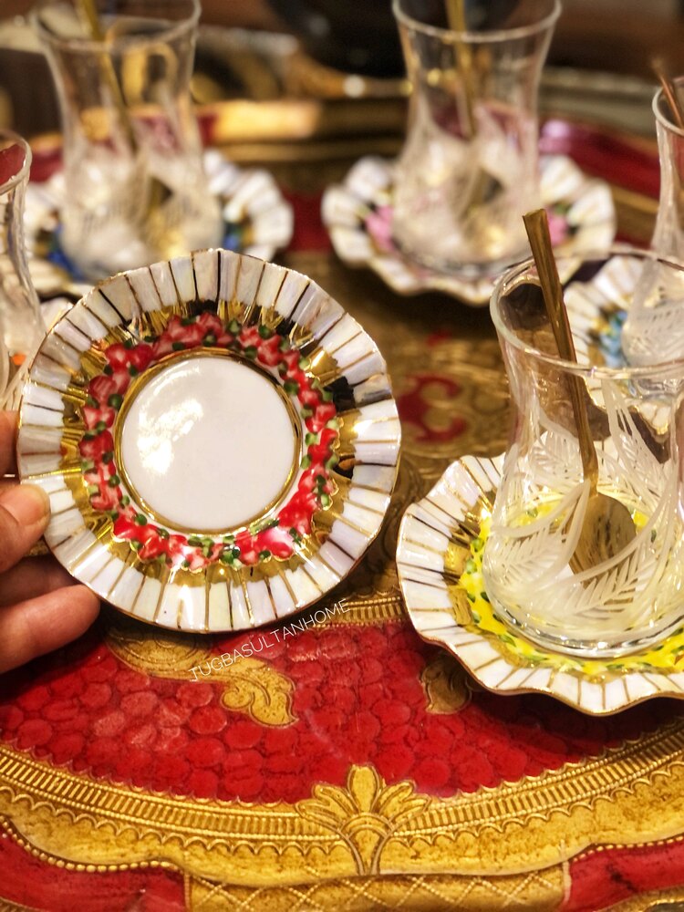Çay tabağı el boyama