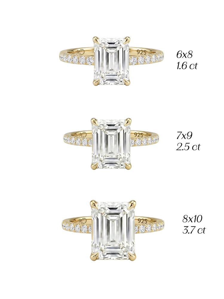 2.5CT | EMERALD CUT ETERNİTY YÜZÜK