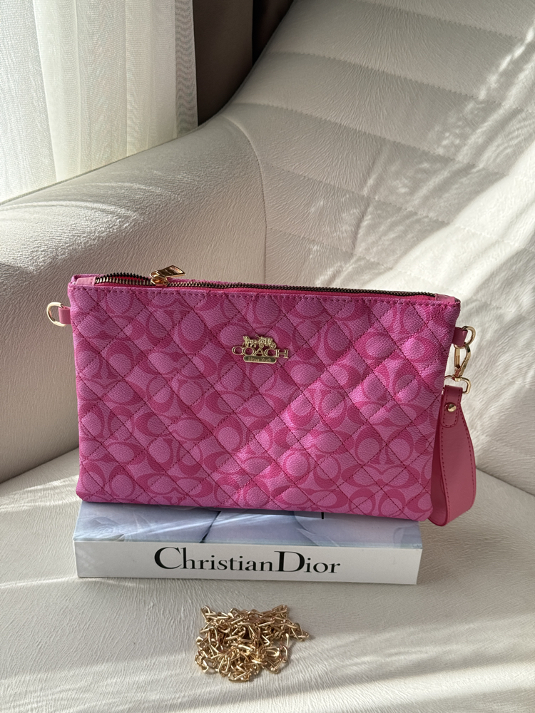 Coach Clutch Pembe çanta