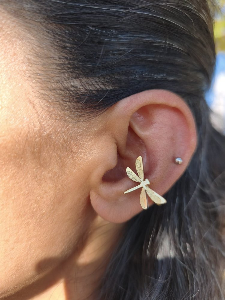 Yusufçuk Böceği Ear Cuff Kıkırdak Küpesi