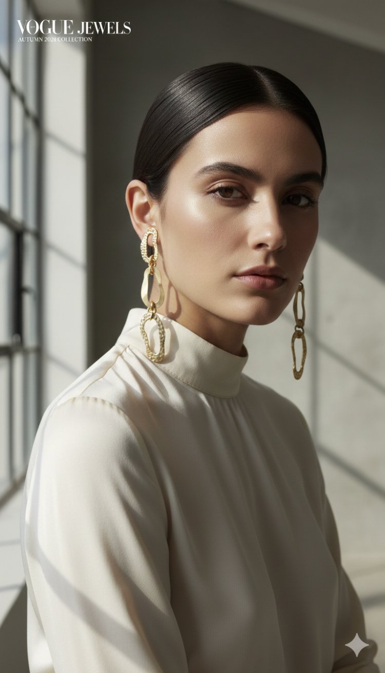 Dövme Dokulu Artisan Pirinç Küpe - TUGU JEWELRY Özel Tasarım