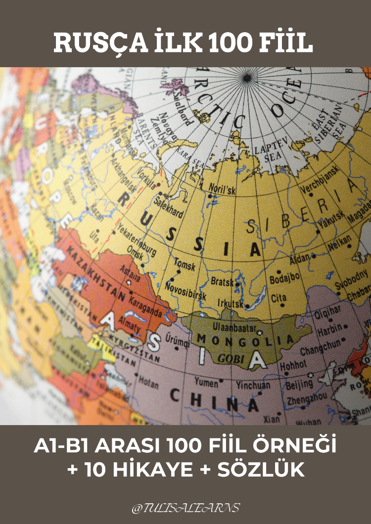 Rusça İlk 100 Fiil A1-B1 Arası + 10 Hikaye ve Sözlük (43SF)