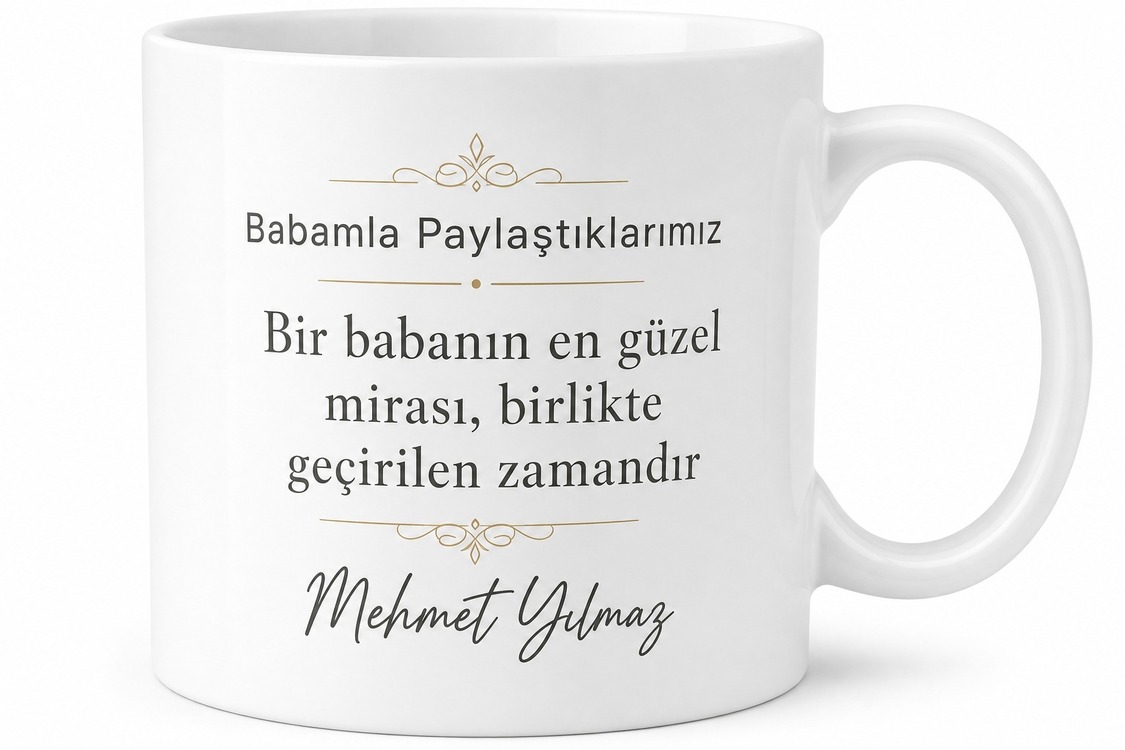 Babamla Paylaştıklarımız Yazılı Kupa Bardak Babalar Günü Hediyesi