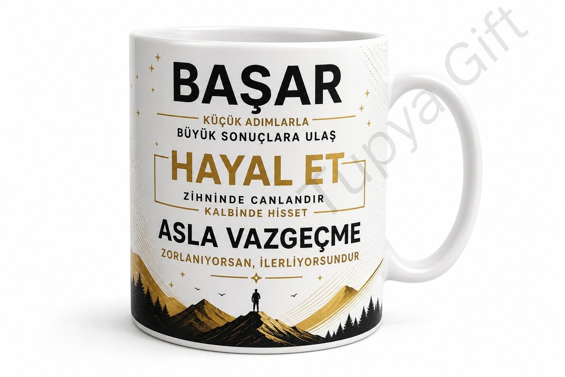 Motivasyon Sözleri Baskılı Kupa Bardak İlham Verici Hediye Özel Tasarım