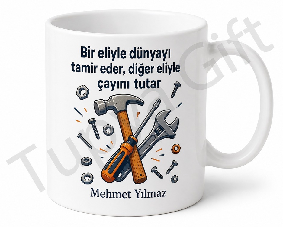 Evdeki Tamirci Babam Yazılı Eğlenceli Kupa Bardak Babalar Günü Hediye