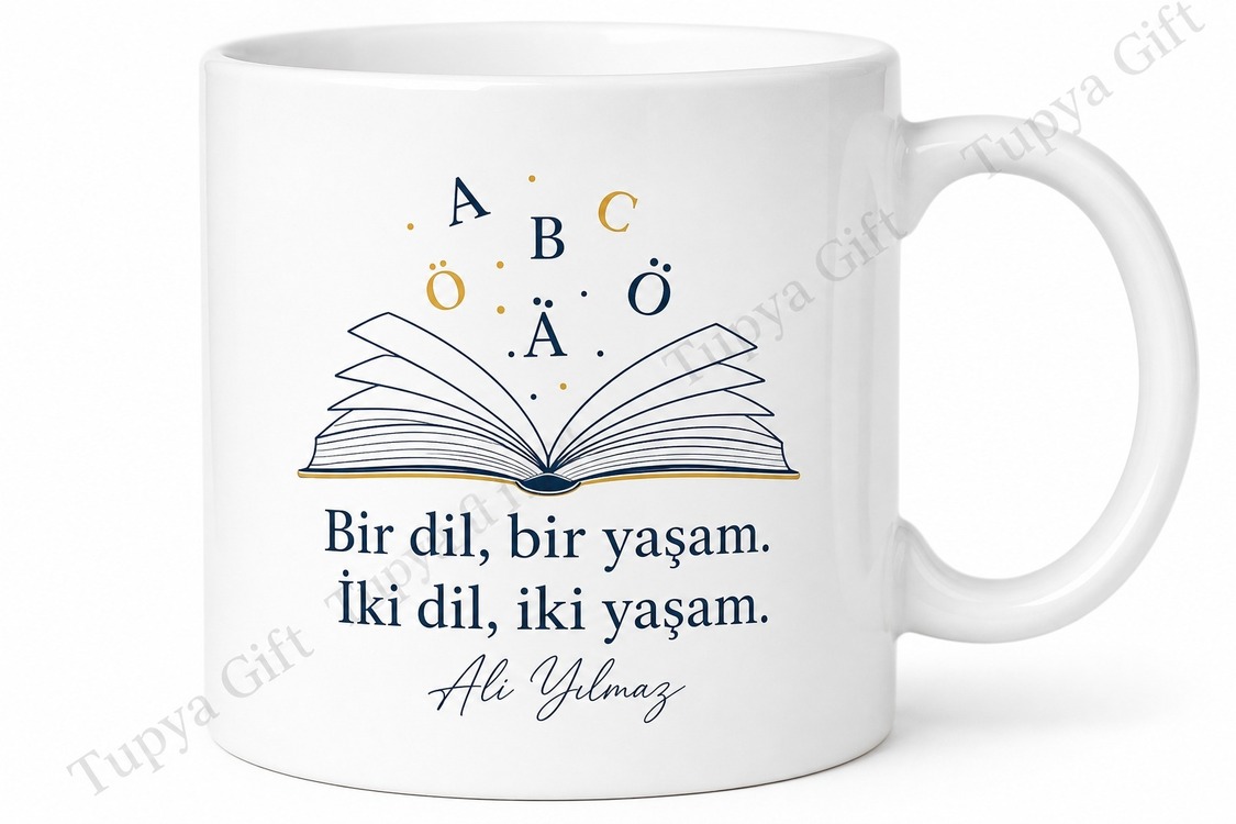 Almanca Öğretmenine Hediye Kişiye Özel Baskılı Kupa Bardak İsimli